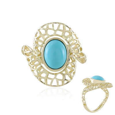 9K Sleeping Beauty Turquoise Gold Ring (Ornaments by de Melo)