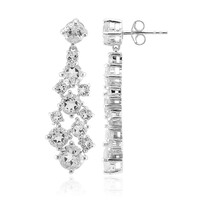 White Topaz Silver Earrings