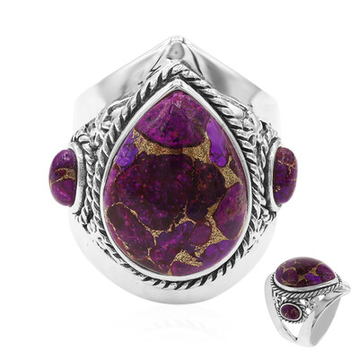 Mohave Purple Copper Turquoise Silver Ring (Art of Nature)