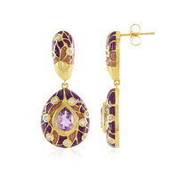 Rose de France Amethyst Silver Earrings