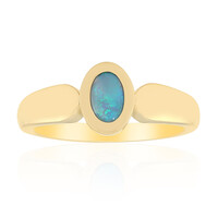 9K Lightning Ridge Black Opal Gold Ring