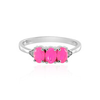 Pink Ethiopian Opal Silver Ring