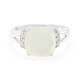 White Moonstone Silver Ring