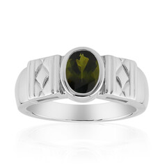 Brazilian Green Tourmaline Silver Ring (Pallanova)