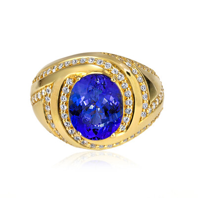 18K AAA Tanzanite Gold Ring (de Melo)