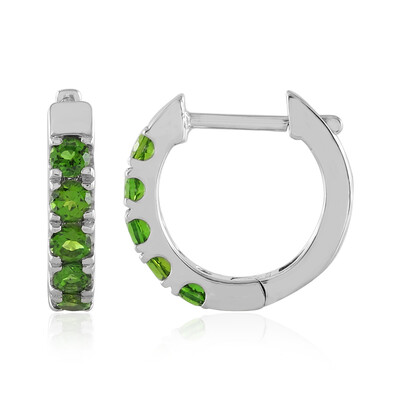 Russian Diopside Silver Earrings