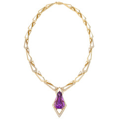 18K Patroke Kunzite Gold Necklace (de Melo)