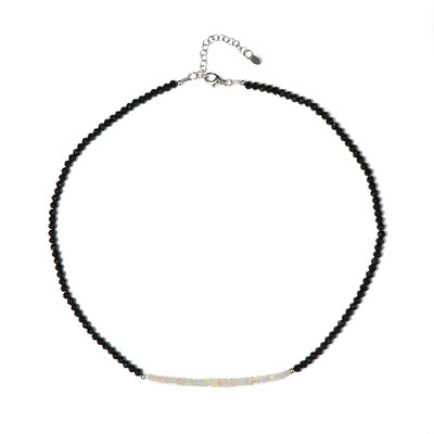 Black Spinel Silver Necklace