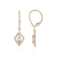 9K Nigerian Pink Tourmaline Gold Earrings