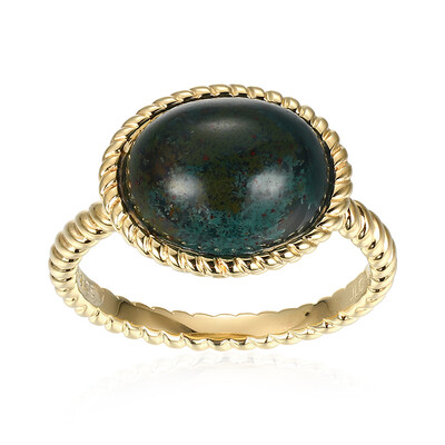 Moss Agate Silver Ring