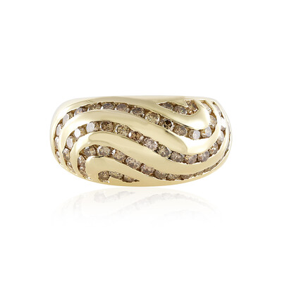 9K I3 Champagne Diamond Gold Ring (de Melo)