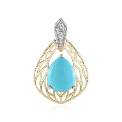 9K Sleeping Beauty Turquoise Gold Pendant (Ornaments by de Melo)