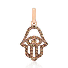 9K SI1 Argyle Rose De France Diamond Gold Pendant