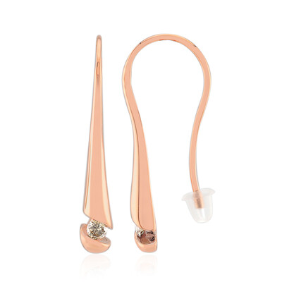 9K SI1 Argyle Rose De France Diamond Gold Earrings (Annette)