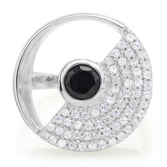 Black Spinel Silver Ring