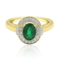 14K Zambian Emerald Gold Ring