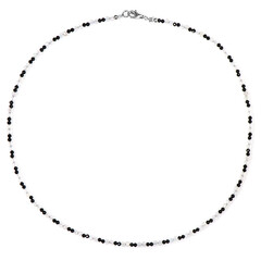 Black Spinel Silver Necklace