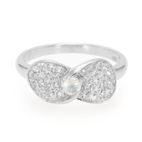 Rainbow Moonstone Silver Ring