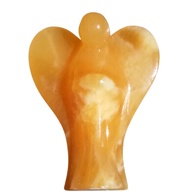 Figure with Orange calcite (Lapis Vitalis)