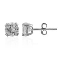 White Topaz Silver Earrings