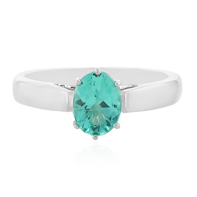 Neon Green Apatite Silver Ring