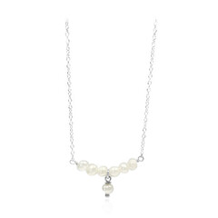 White Freshwater Pearl Silver Necklace (Joias do Paraíso)