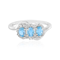 Swiss Blue Topaz Silver Ring