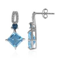 Sky Blue Topaz Silver Earrings