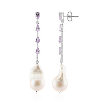 White Freshwater Pearl Silver Earrings (TPC)