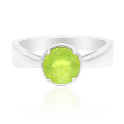 Brazilian Green Opal Silver Ring