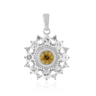 Yellow Zircon Silver Pendant