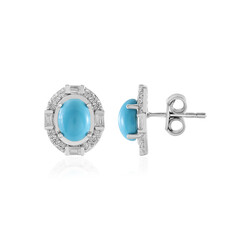 Sleeping Beauty Turquoise Silver Earrings