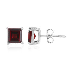 Mozambique Garnet Silver Earrings