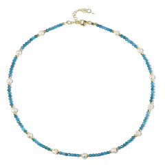 Neon Blue Apatite Silver Necklace (Riya)