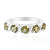 Green Mystic Quartz Silver Ring