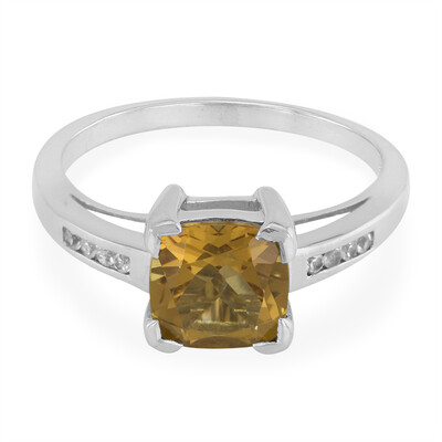 Cognac Quartz Silver Ring