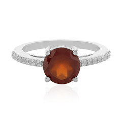 Hessonite Garnet Silver Ring