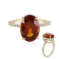 9K Hessonite Garnet Gold Ring