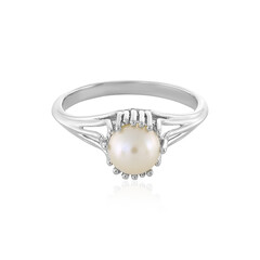 White Freshwater Pearl Silver Ring