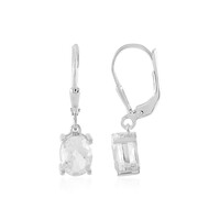 White Quartz Silver Earrings