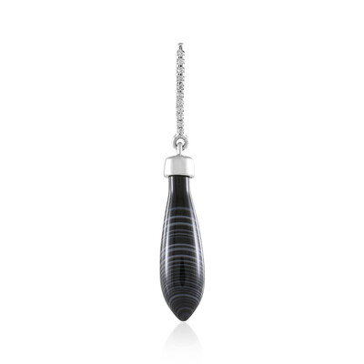 Black Agate Silver Pendant (MONOSONO COLLECTION)