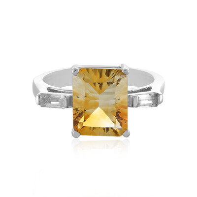 Bi Colour Citrine Silver Ring