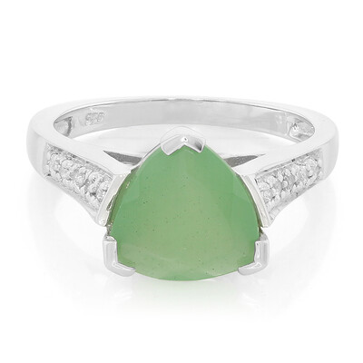 Green Chalcedony Silver Ring