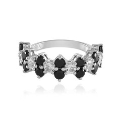 Black Spinel Silver Ring