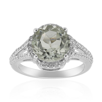 Green Amethyst Silver Ring