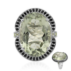 Green Amethyst Silver Ring