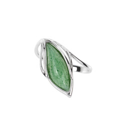 Green Quartz Silver Ring