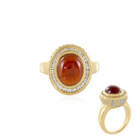 Hessonite Garnet Silver Ring