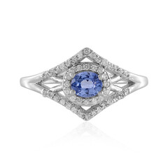 Unheated Ceylon Blue Sapphire Silver Ring