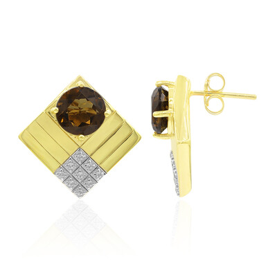 Cognac Quartz Silver Earrings (Remy Rotenier)